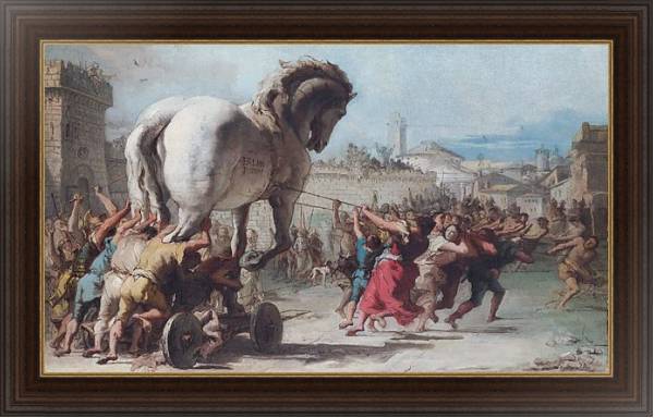 Постер Проведение Троянского коня в Трою с типом исполнения На холсте в раме в багетной раме 1.023.151