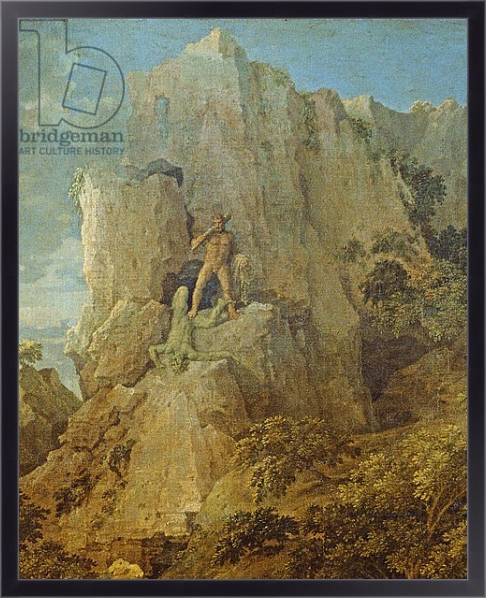 Постер Landscape with Hercules and Cacus, c.1656 2 с типом исполнения На холсте в раме в багетной раме 221-01