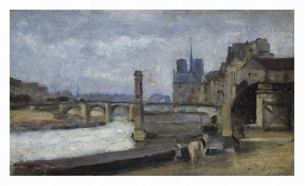 Постер The Pont de la Tournelle, Paris с типом исполнения На холсте в раме в багетной раме 221-03