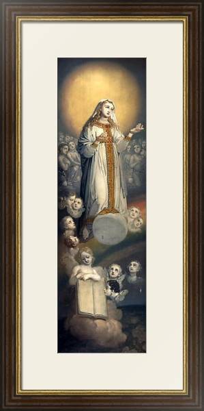 Постер Богоматерь в окружении ангелов с типом исполнения Под стеклом в багетной раме 1.023.036