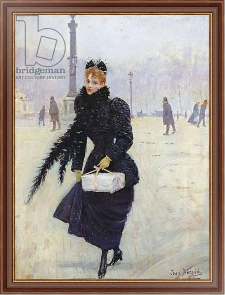 Постер Parisian woman in the Place de la Concorde, c.1890 с типом исполнения На холсте в раме в багетной раме 35-M719P-83