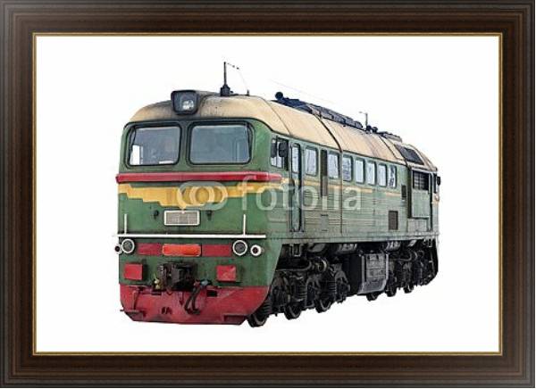Постер Российский дизельный локомотив M62 с типом исполнения На холсте в раме в багетной раме 1.023.151