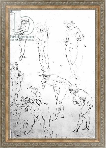 Постер Figural Studies for the Adoration of the Magi, c.1481 2 с типом исполнения На холсте в раме в багетной раме 484.M48.310