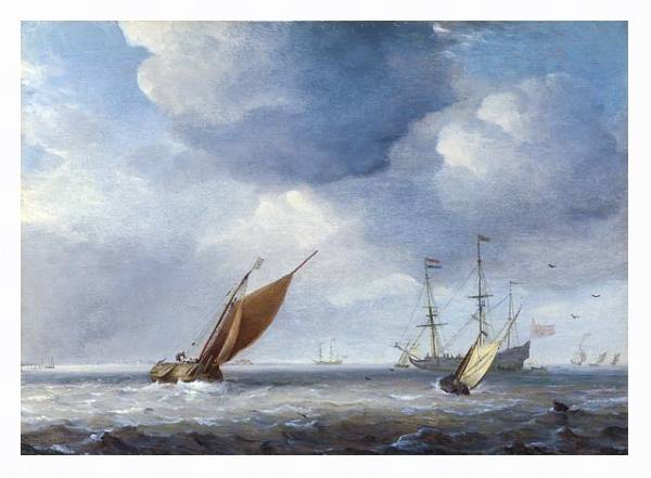 Постер Малые голландские корабли в бриз с типом исполнения На холсте в раме в багетной раме 221-03