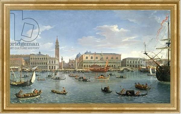 Постер View of Venice from the Island of San Giorgio, 1697 с типом исполнения На холсте в раме в багетной раме NA033.1.051