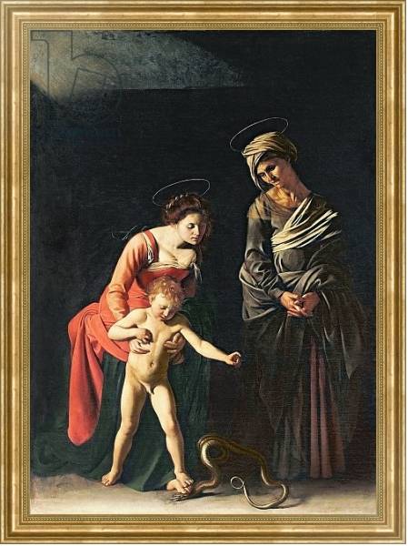 Постер Madonna and Child with a Serpent, 1605 с типом исполнения На холсте в раме в багетной раме NA033.1.051