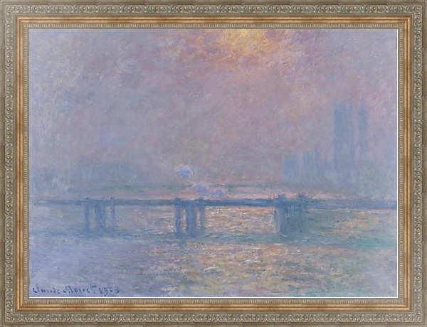 Постер Мост Чаринг-Кросс через Темзу с типом исполнения На холсте в раме в багетной раме 484.M48.310