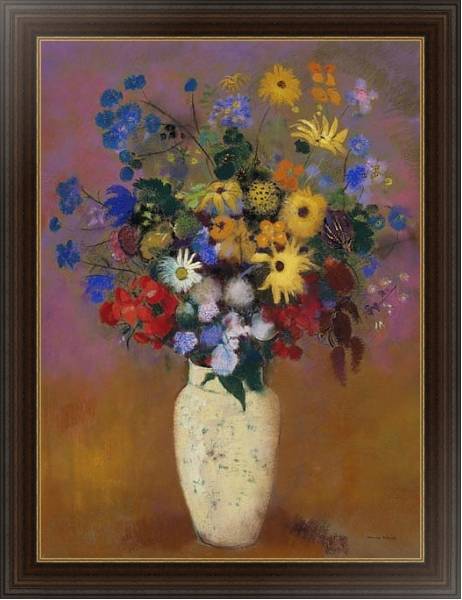 Постер Vase of Flowers (2) с типом исполнения На холсте в раме в багетной раме 1.023.151