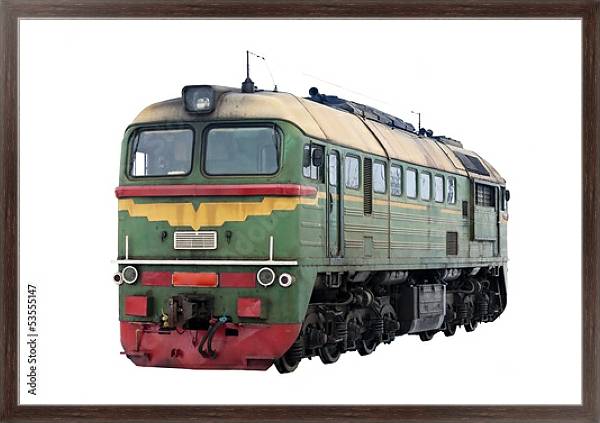 Постер Российский дизельный локомотив M62 с типом исполнения На холсте в раме в багетной раме 221-02