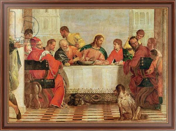 Постер Detail of The Feast in the House of Levi, 1573 с типом исполнения На холсте в раме в багетной раме 35-M719P-83