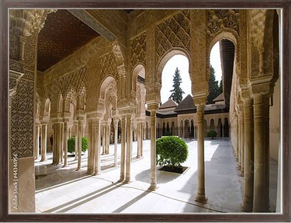 Постер Испания. Альгамбра в  Гранаде с типом исполнения На холсте в раме в багетной раме 221-02