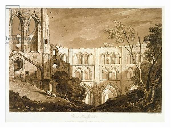 Постер F.51.I Rivaulx Abbey, from the 'Liber Studiorum', engraved by Henry Dawe, 1812 с типом исполнения На холсте в раме в багетной раме 221-03