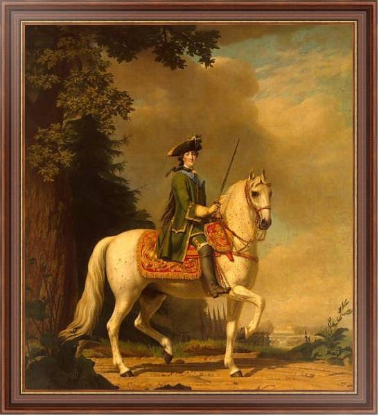Постер Портрет Екатерины II верхом 2 с типом исполнения На холсте в раме в багетной раме 35-M719P-83