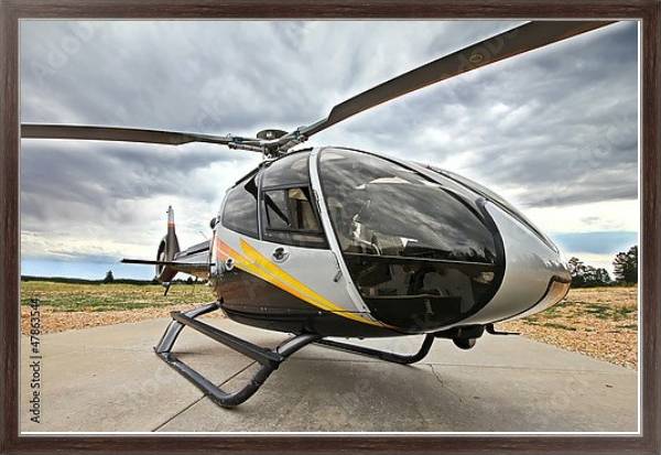 Постер Современный вертолет EC 130 с типом исполнения На холсте в раме в багетной раме 221-02