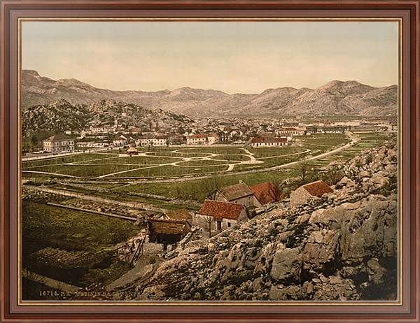 Постер Черногория. Цените, вид на город с типом исполнения На холсте в раме в багетной раме 35-M719P-83