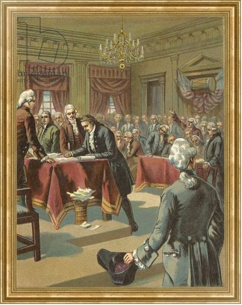 Постер The Declaration of Independence с типом исполнения На холсте в раме в багетной раме NA033.1.051
