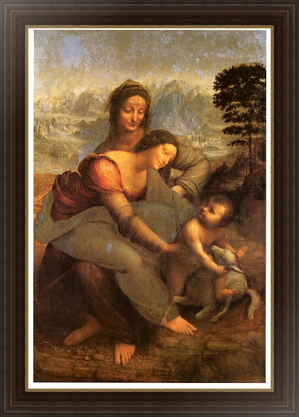 Постер Анна, Мария и младенец Иисус с типом исполнения На холсте в раме в багетной раме 1.023.151