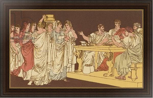 Постер Roman ladies bringing their ornaments с типом исполнения На холсте в раме в багетной раме 1.023.151