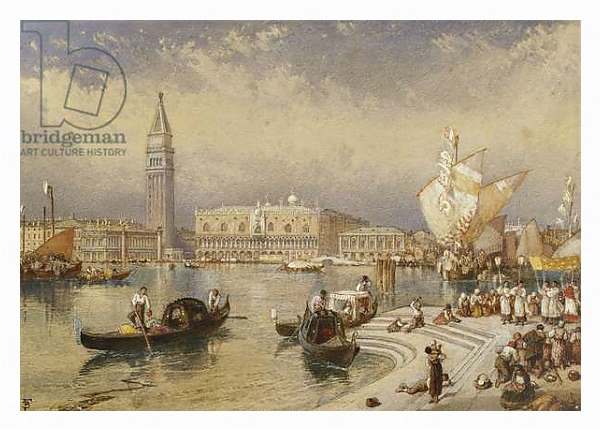 Постер The Doge's Palace, Venice, from the Steps of San Giorgio Maggiore, с типом исполнения На холсте в раме в багетной раме 221-03