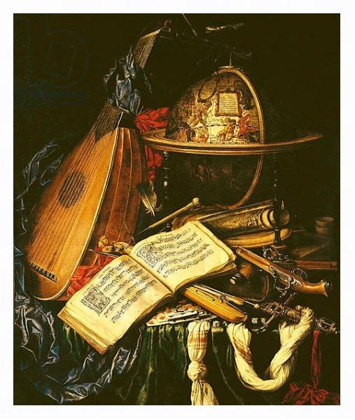 Постер Still Life with Musical Instruments с типом исполнения На холсте в раме в багетной раме 221-03