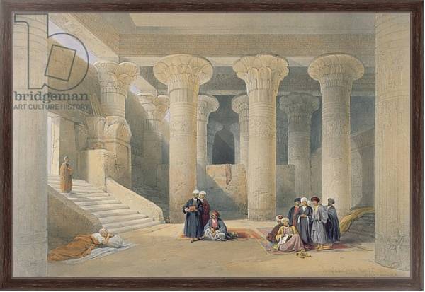 Постер Interior of the Temple at Esna, Upper Egypt, from 'Egypt and Nubia' с типом исполнения На холсте в раме в багетной раме 221-02