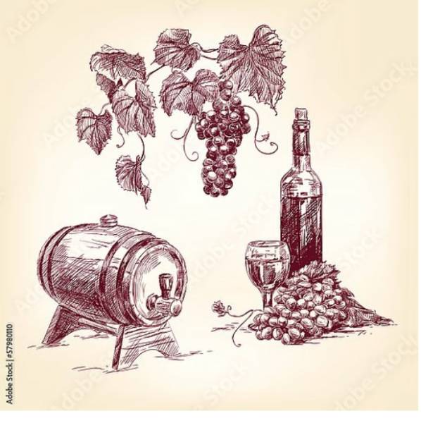 Постер Виноградное вино с типом исполнения На холсте без рамы