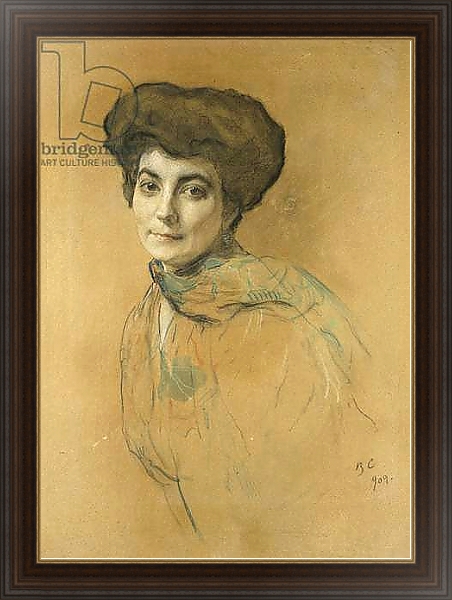 Постер Portrait of Elena Ivanovna Roerich, 1909 с типом исполнения На холсте в раме в багетной раме 1.023.151