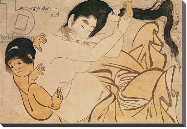 Постер Yama-Uba, the Woman of the Mountain, with Kintoki, her Baby с типом исполнения На холсте без рамы