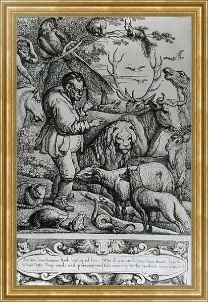 Постер Illustration from the Introduction to Aesop's Fables, 1666 с типом исполнения На холсте в раме в багетной раме NA033.1.051