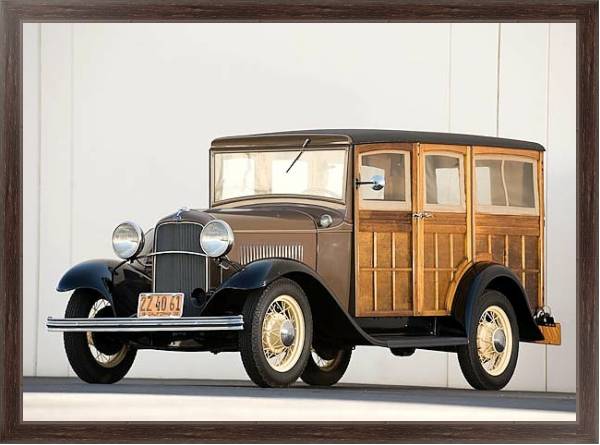 Постер Ford Model B Station Wagon '1932 с типом исполнения На холсте в раме в багетной раме 221-02