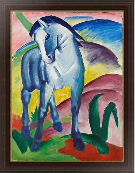 Постер Синяя лошадь I с типом исполнения На холсте в раме в багетной раме 1.023.151