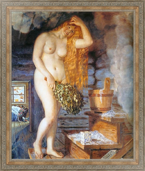 Постер Русская  Венера с типом исполнения На холсте в раме в багетной раме 484.M48.310
