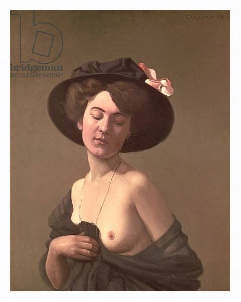 Постер Lady in a Hat, 1908 с типом исполнения На холсте в раме в багетной раме 221-03