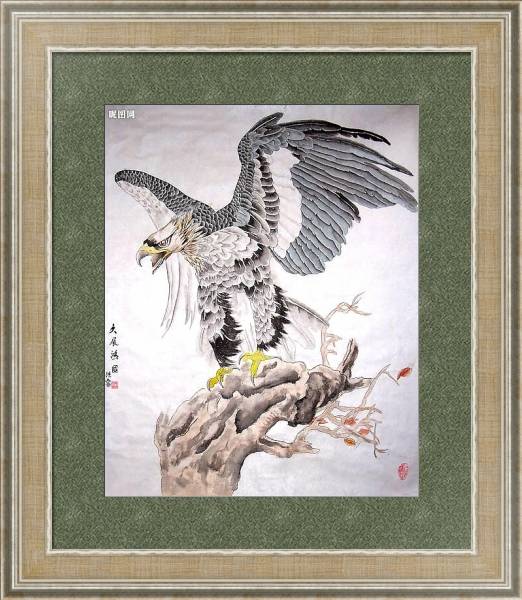 Постер Восточные птицы 47 с типом исполнения Акварель в раме в багетной раме 485.M40.584