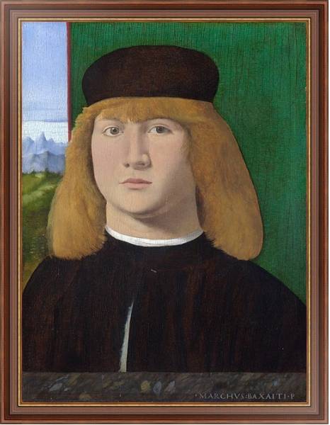 Постер Портрет молодого мужчины 10 с типом исполнения На холсте в раме в багетной раме 35-M719P-83