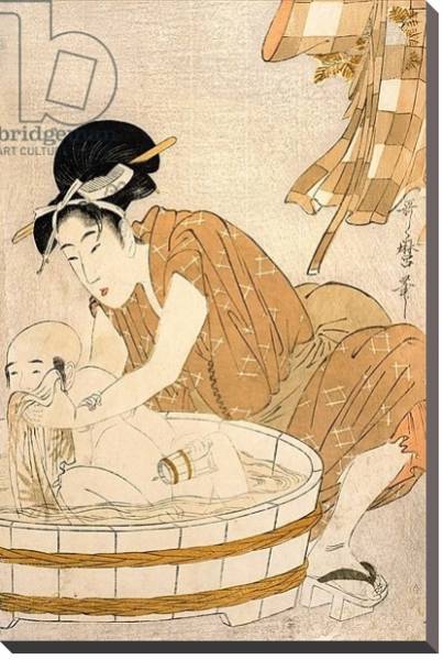 Постер The Bath, Edo period с типом исполнения На холсте без рамы
