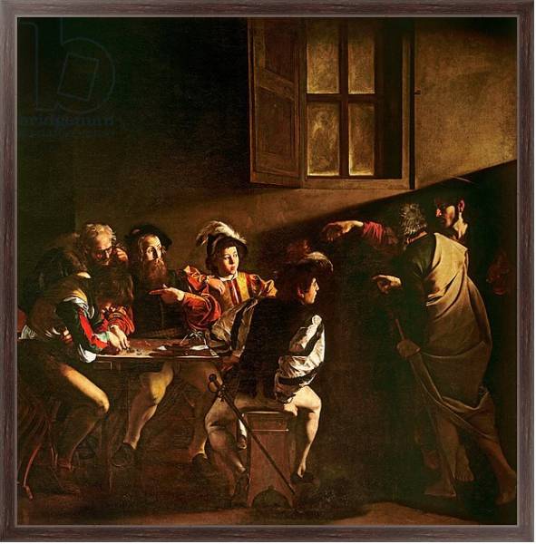 Постер The Calling of St. Matthew, c.1598-1601 с типом исполнения На холсте в раме в багетной раме 221-02