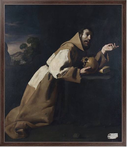 Постер Святой Франсис медитирует с типом исполнения На холсте в раме в багетной раме 221-02