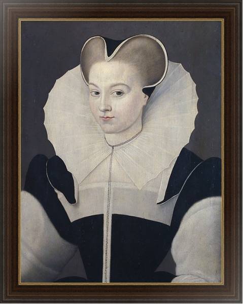 Постер Портрет молодой женщины 9 с типом исполнения На холсте в раме в багетной раме 1.023.151