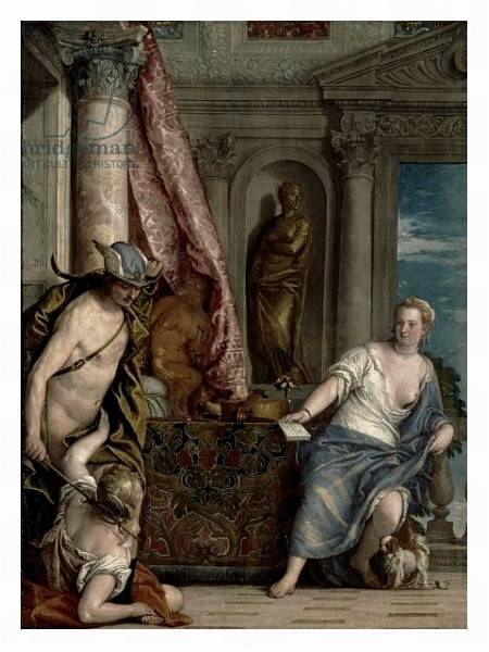 Постер Hermes, Herse and Aglauros, c.1576-84 с типом исполнения На холсте в раме в багетной раме 221-03