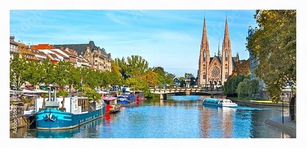Постер Франция, Страсбург. Вид на реку с типом исполнения На холсте в раме в багетной раме 221-03