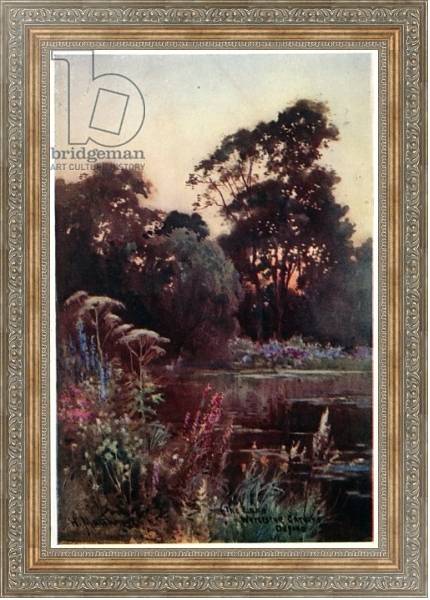 Постер Worcester College Garden с типом исполнения На холсте в раме в багетной раме 484.M48.310