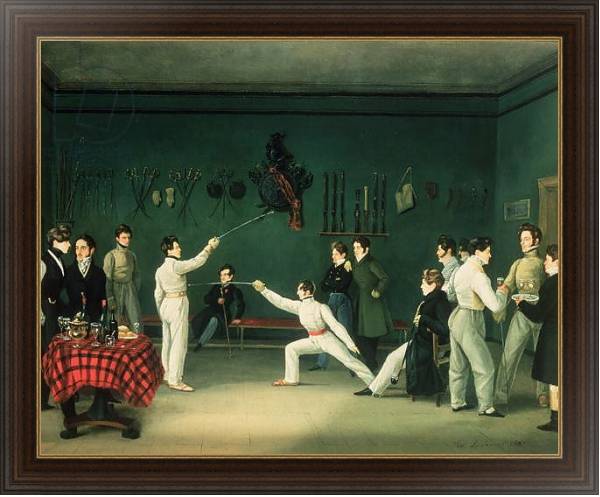 Постер A Fencing Scene, 1827 с типом исполнения На холсте в раме в багетной раме 1.023.151