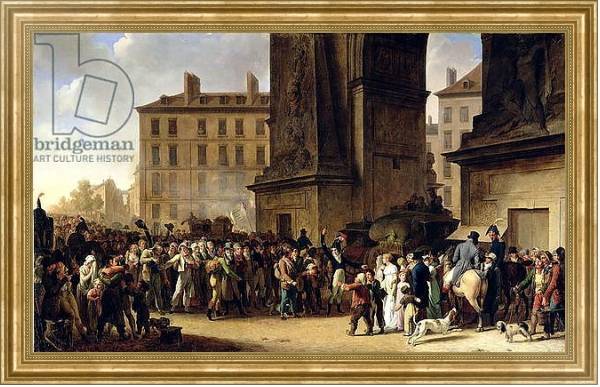 Постер The Conscripts of 1807 Marching Past the Gate of Saint-Denis с типом исполнения На холсте в раме в багетной раме NA033.1.051