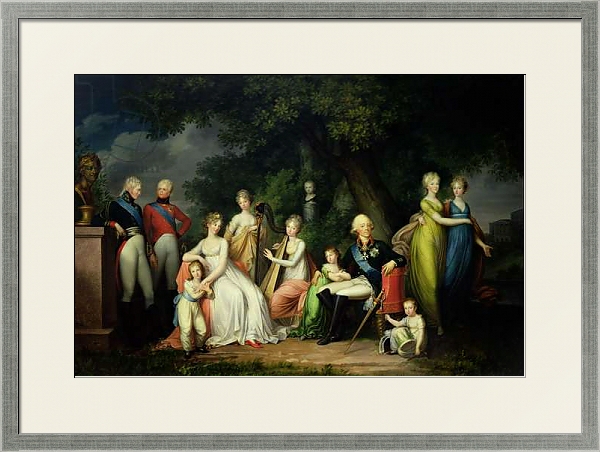 Постер Paul I, Maria Feodorovna and their Children, c.1800 с типом исполнения Под стеклом в багетной раме 1727.2510