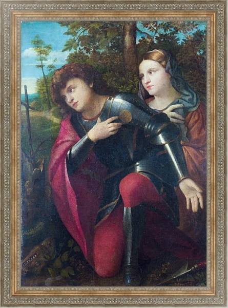 Постер Святой Георгий и Святой в обличии женщины с типом исполнения На холсте в раме в багетной раме 484.M48.310