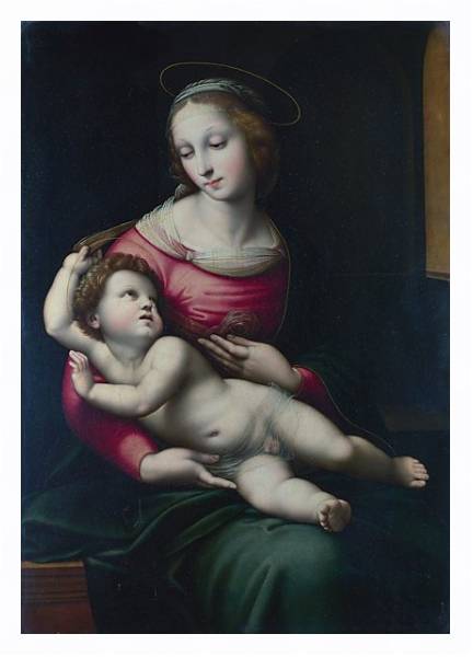 Постер Мадонна с ребенком с типом исполнения На холсте в раме в багетной раме 221-03