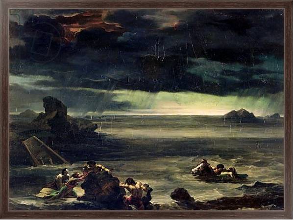 Постер Scene of the Deluge, 1818-20 с типом исполнения На холсте в раме в багетной раме 221-02