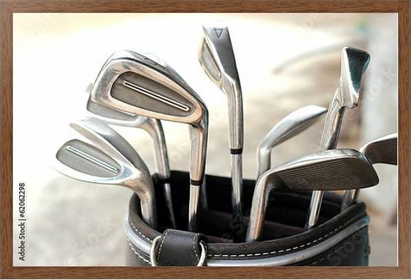 Постер Принадлежности для игры в гольф  1 с типом исполнения На холсте в раме в багетной раме 1727.4310