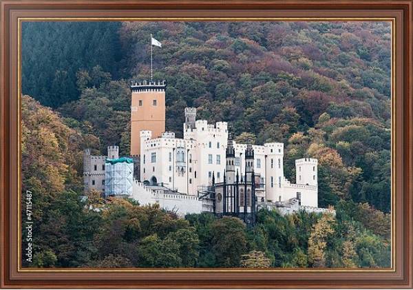 Постер Германия. Замок Штольценфельс на Рейне с типом исполнения На холсте в раме в багетной раме 35-M719P-83